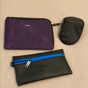 Tumi Purple and Black Travel Set